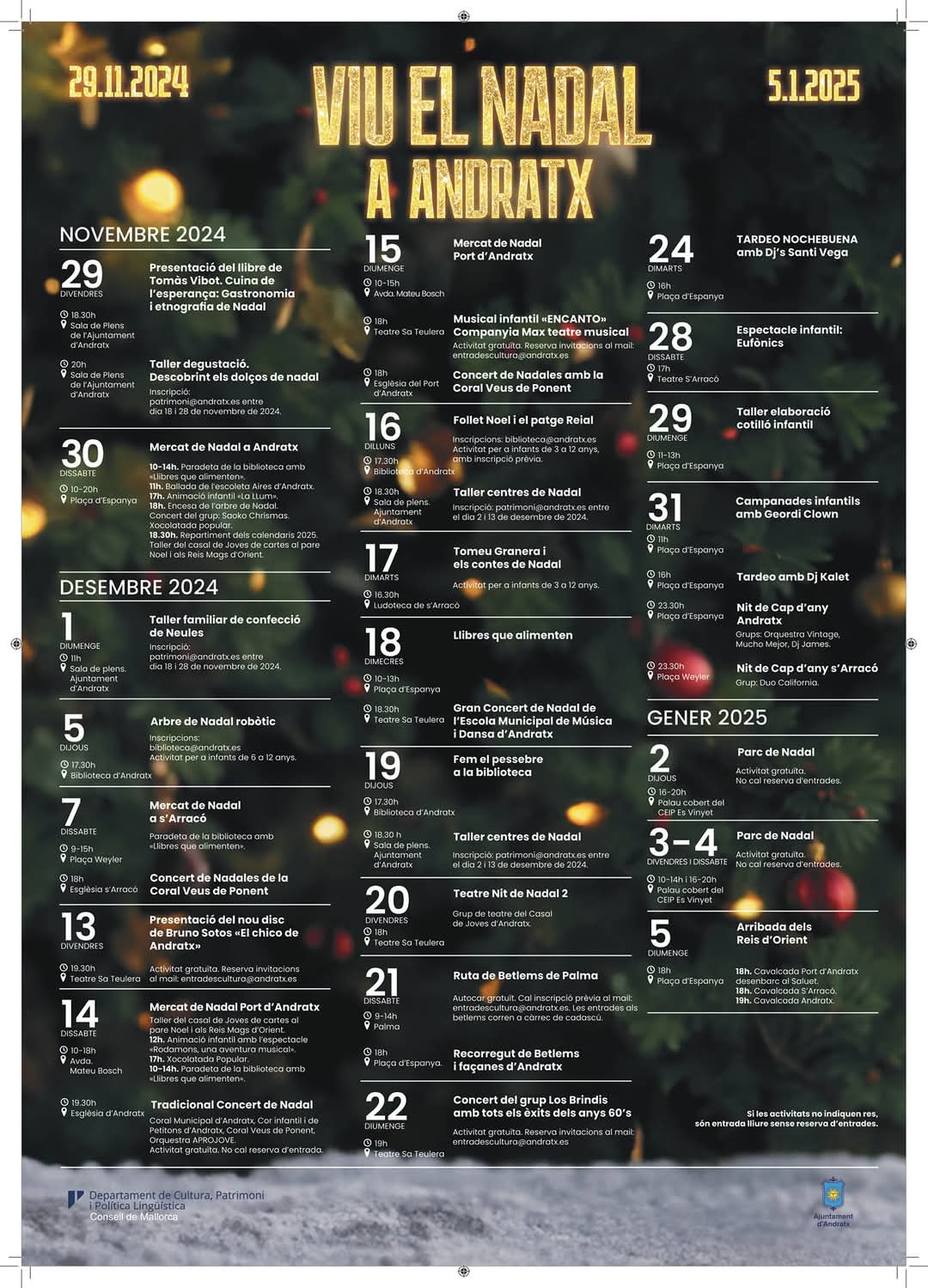 Kulturprogramm „LIVE CHRISTMAS IN ANDRATX 2024“ - Visit Andratx