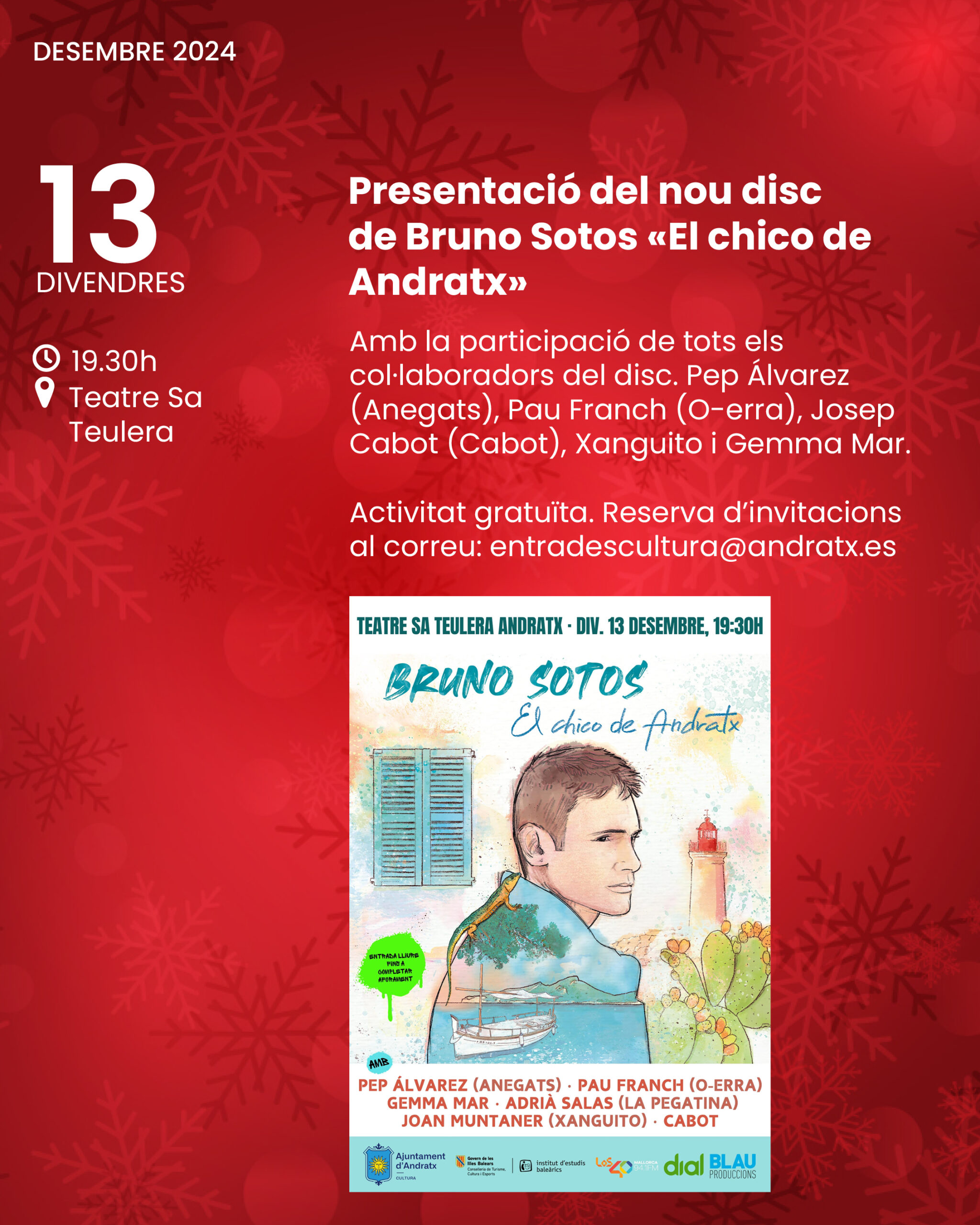 Presentació del nou disc de Bruno Sotos "El chico de Andratx" - Visit Andratx