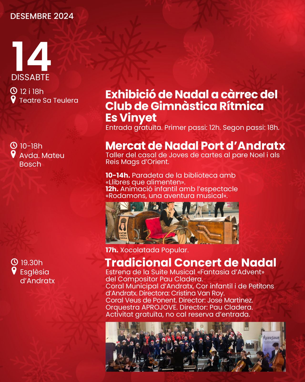 Exhibición Club Gimnasia Rítmica Es Vinyet, Mercado de Navidad, Tradicional Concierto de Navidad - Visit Andratx