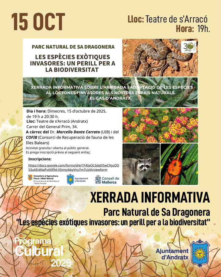 INFORMATIVE TALK: Invasive alien species: a threat to biodiversity - Visit Andratx