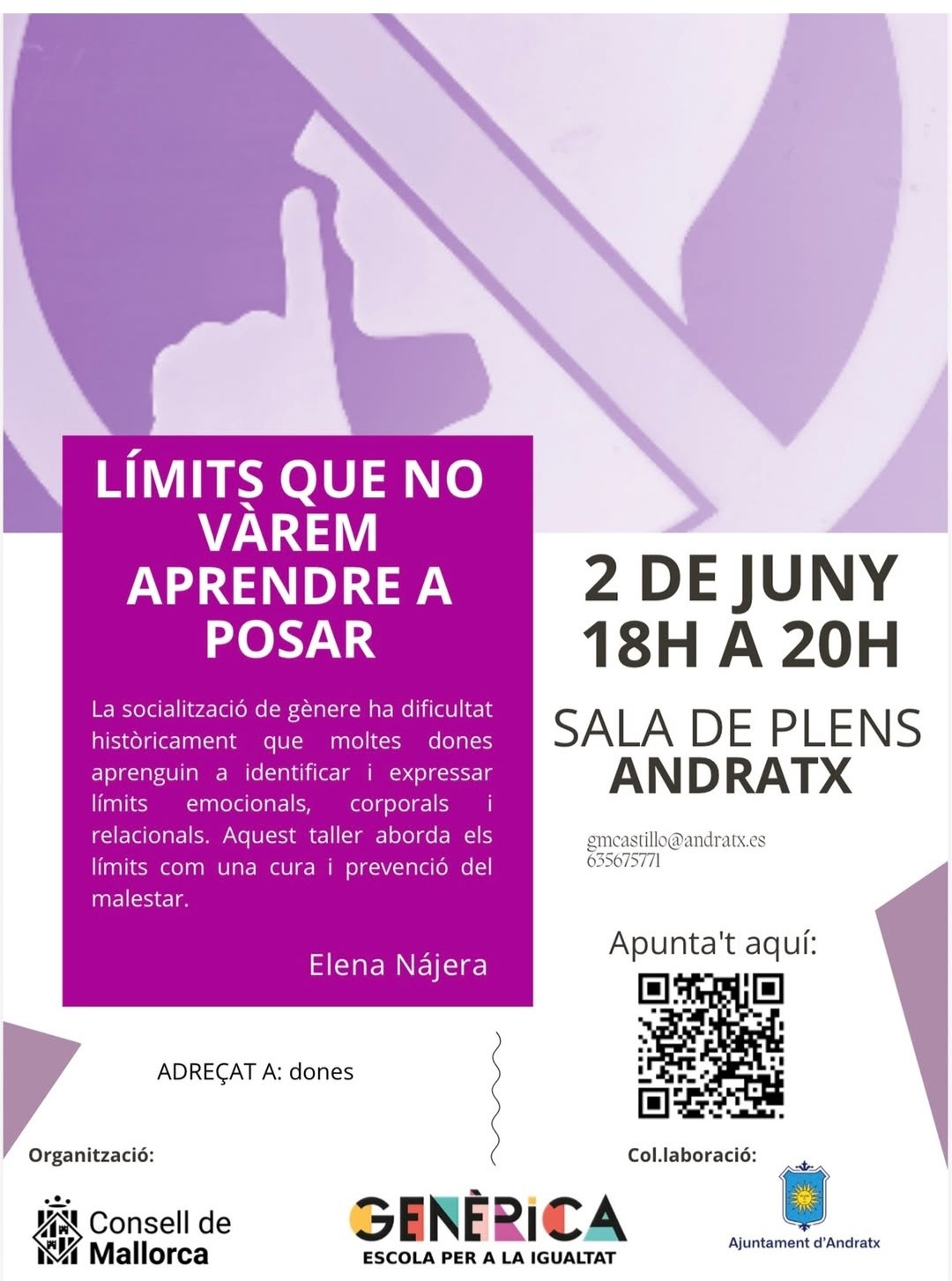Workshop: ‘Limits que no vàrem aprendre a posar’ - Visit Andratx