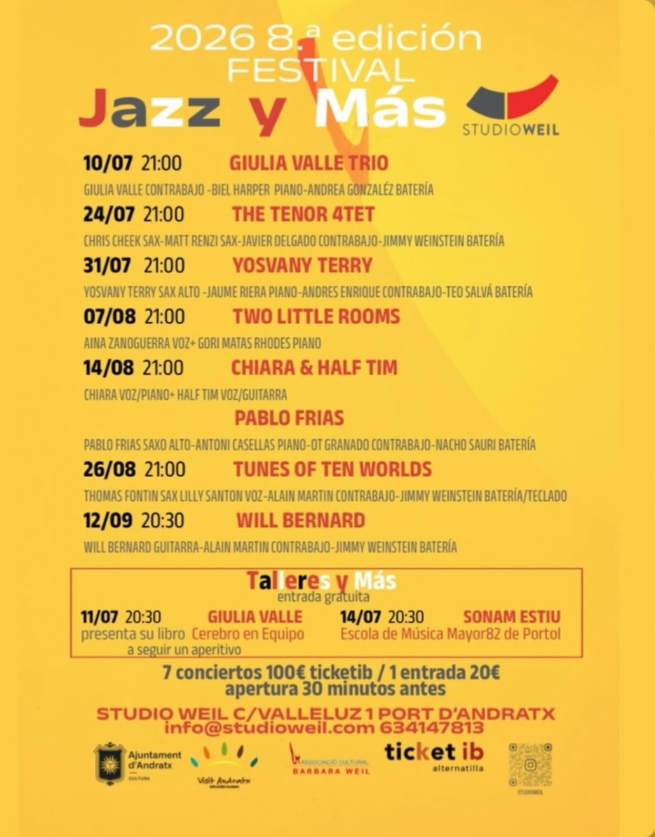 8ª Edición festival de Jazz en el Studio Weil - Visit Andratx