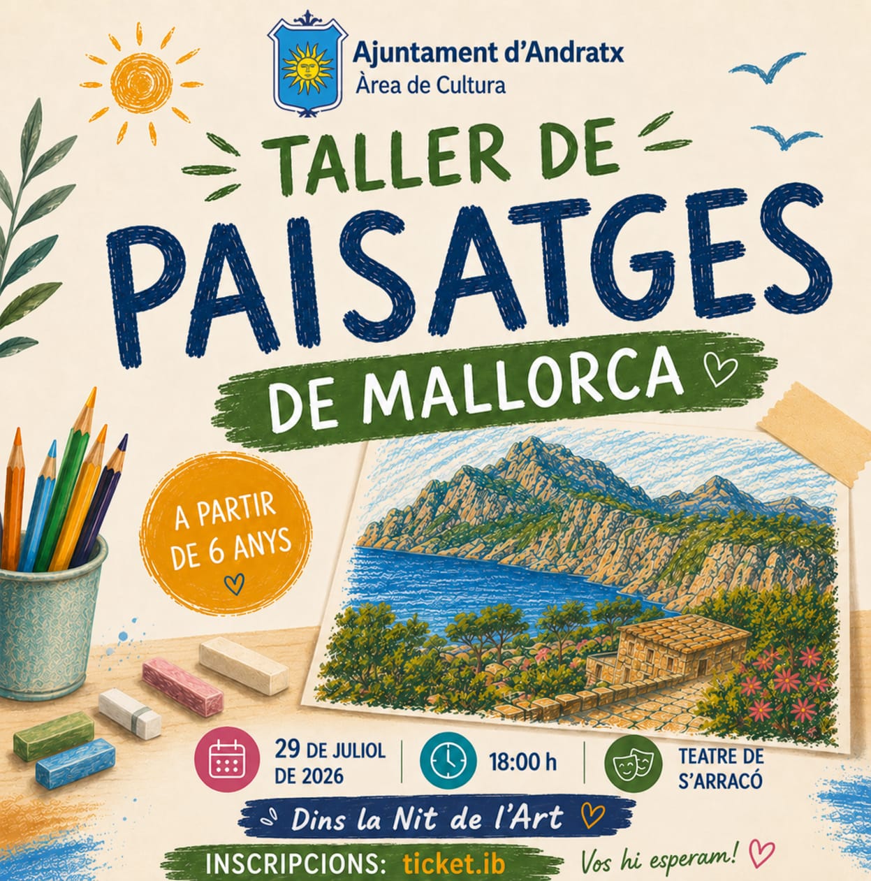 Taller de paisajes de Mallorca en la Nit de l'Art de s'Arracó - Visit Andratx